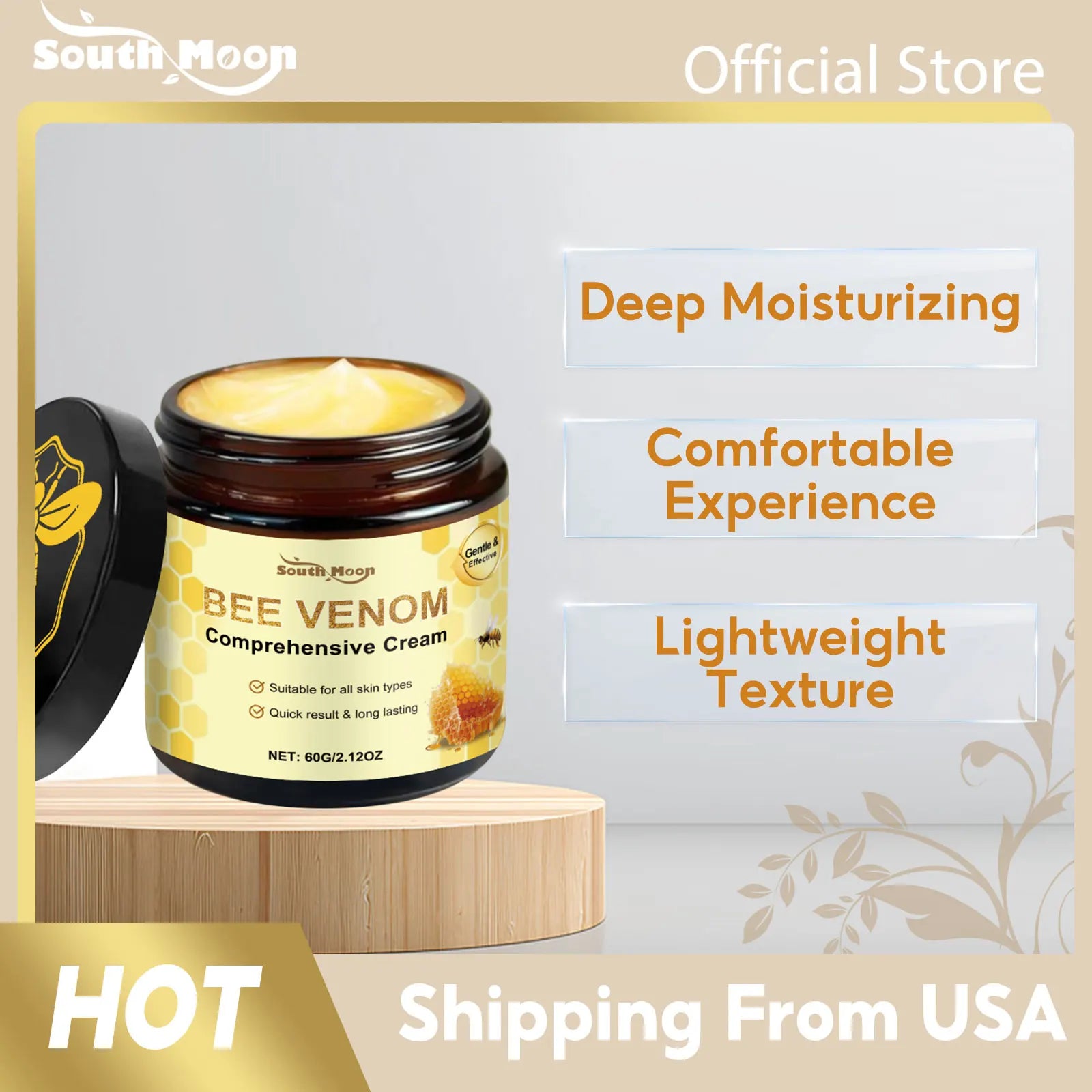 Bee Venom Brightening Body Cream – Deep Moisturizing Nourishing Skin Care Lotion
