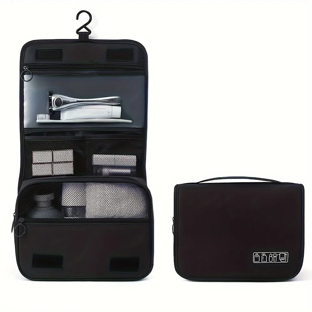 Oxford Zippered Cosmetic Organizer Bag – Travel Toiletry Makeup Pouch