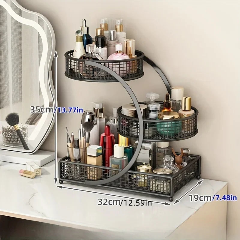 Metal Makeup Storage Rack – Multi-Layer Skincare Organizer No Installation