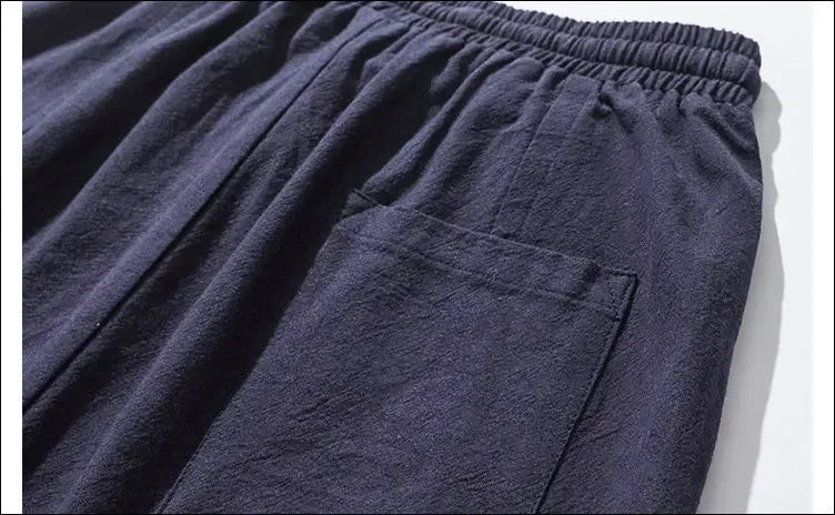 Men’s Cotton Linen Harem Jogger Pants – Baggy Drop-Crotch Streetwear Trousers