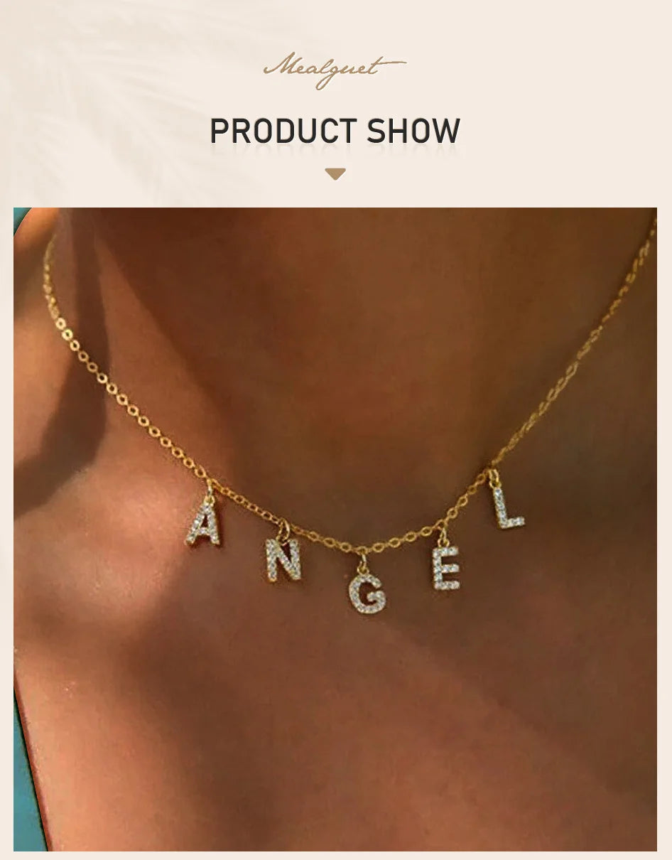 Personalized Initial Name Necklace – Stainless Steel Letter Pendant Women Gift