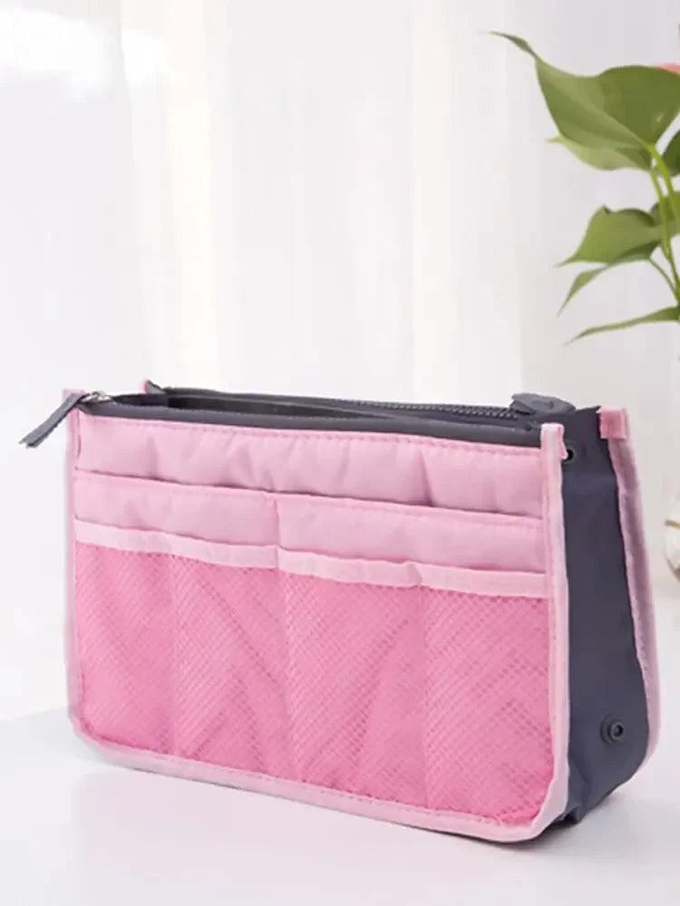 Large Double Zipper Travel Makeup Bag – Multi-Pocket Cosmetic Toiletry Organizer