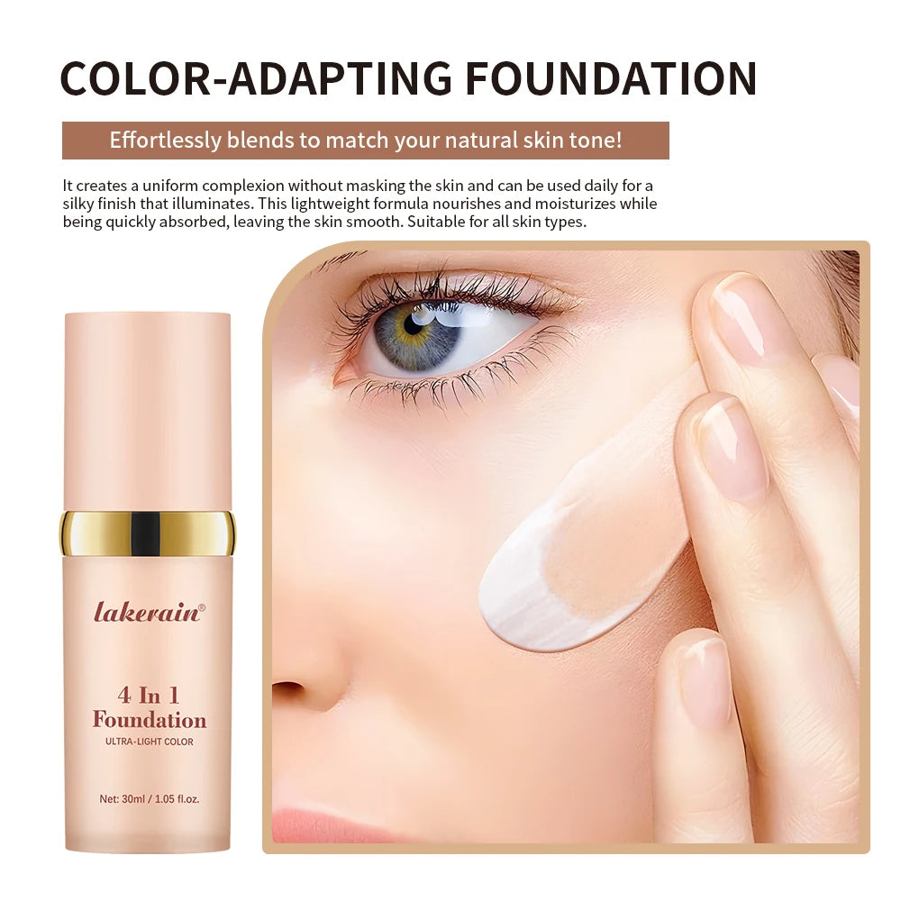 4-in-1 SPF30 Full Coverage Foundation – Waterproof Hydrating Concealer Skin Tone