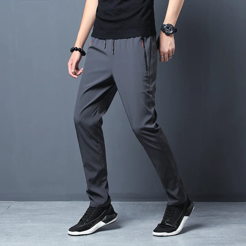 Men’s Slim Fit Stretch Jogger Pants – Elastic Waist Business Casual Korean Style