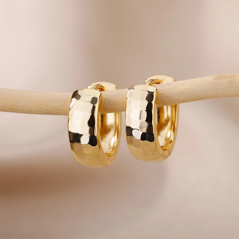 Gold & Silver Small Hoop Earrings – Stainless Steel Trendy Piercing Jewelry