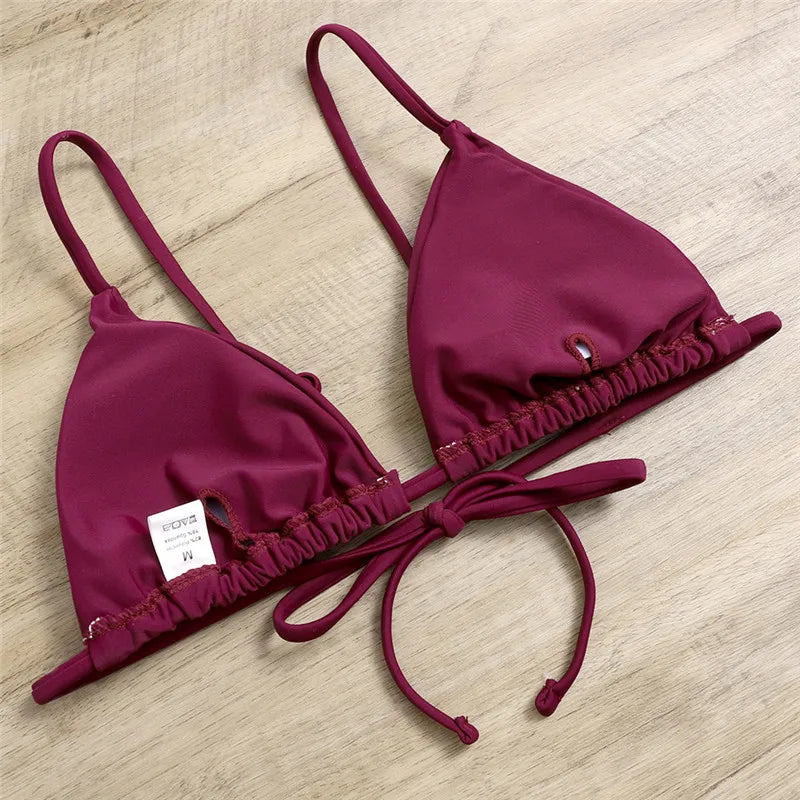 Women’s 3-Piece Push Up Bandage Bikini Set – Triangle Swimsuit Beachwear