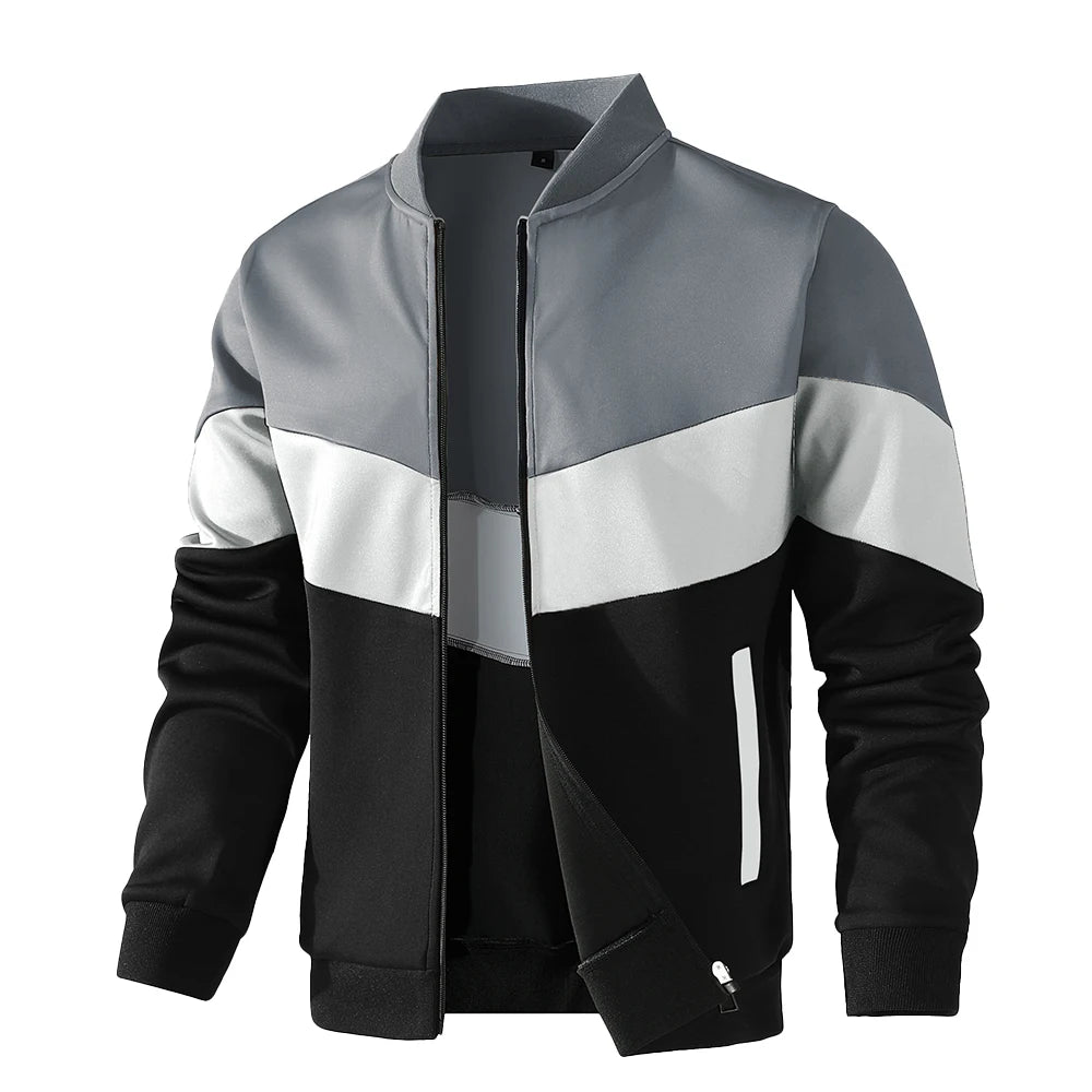 Men's Zip-Up Bomber Windbreaker Jacket – Streetwear Business Casual Spring Coat