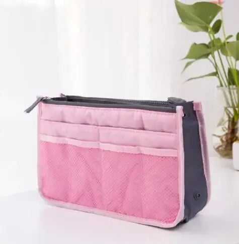 Large Double Zipper Travel Makeup Bag – Multi-Pocket Cosmetic Toiletry Organizer
