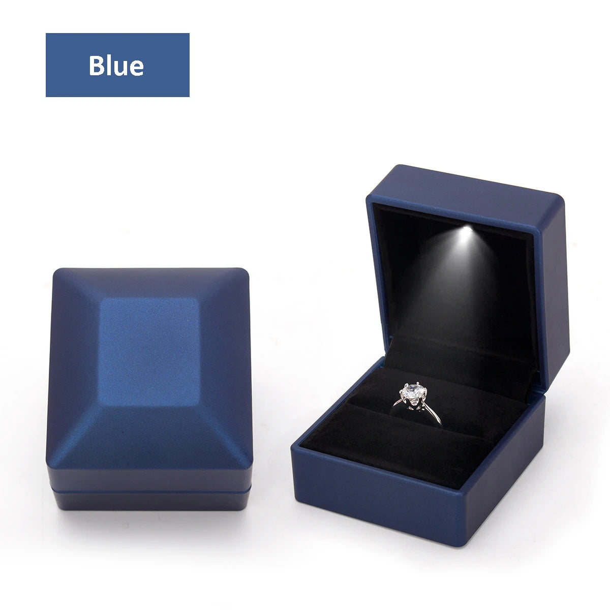 LED Luxury Velvet Jewelry Ring Box – Proposal Engagement Wedding Gift Display