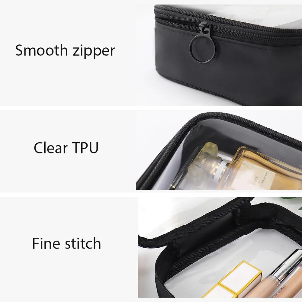 Clear PVC Waterproof Travel Makeup Bag – Toiletry Brush Organizer Pouch