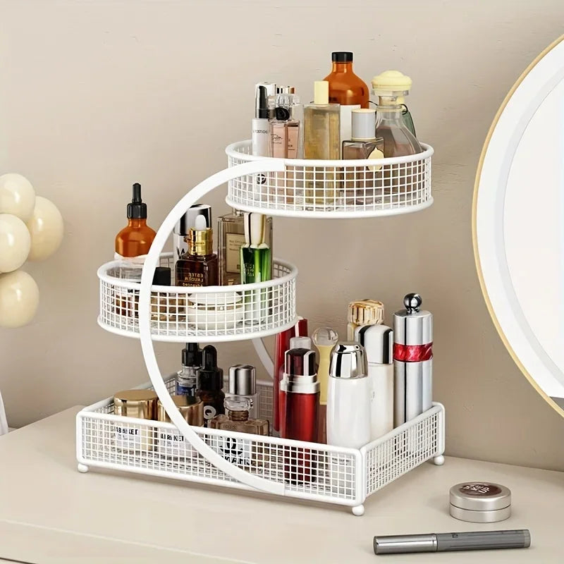 Metal Makeup Storage Rack – Multi-Layer Skincare Organizer No Installation