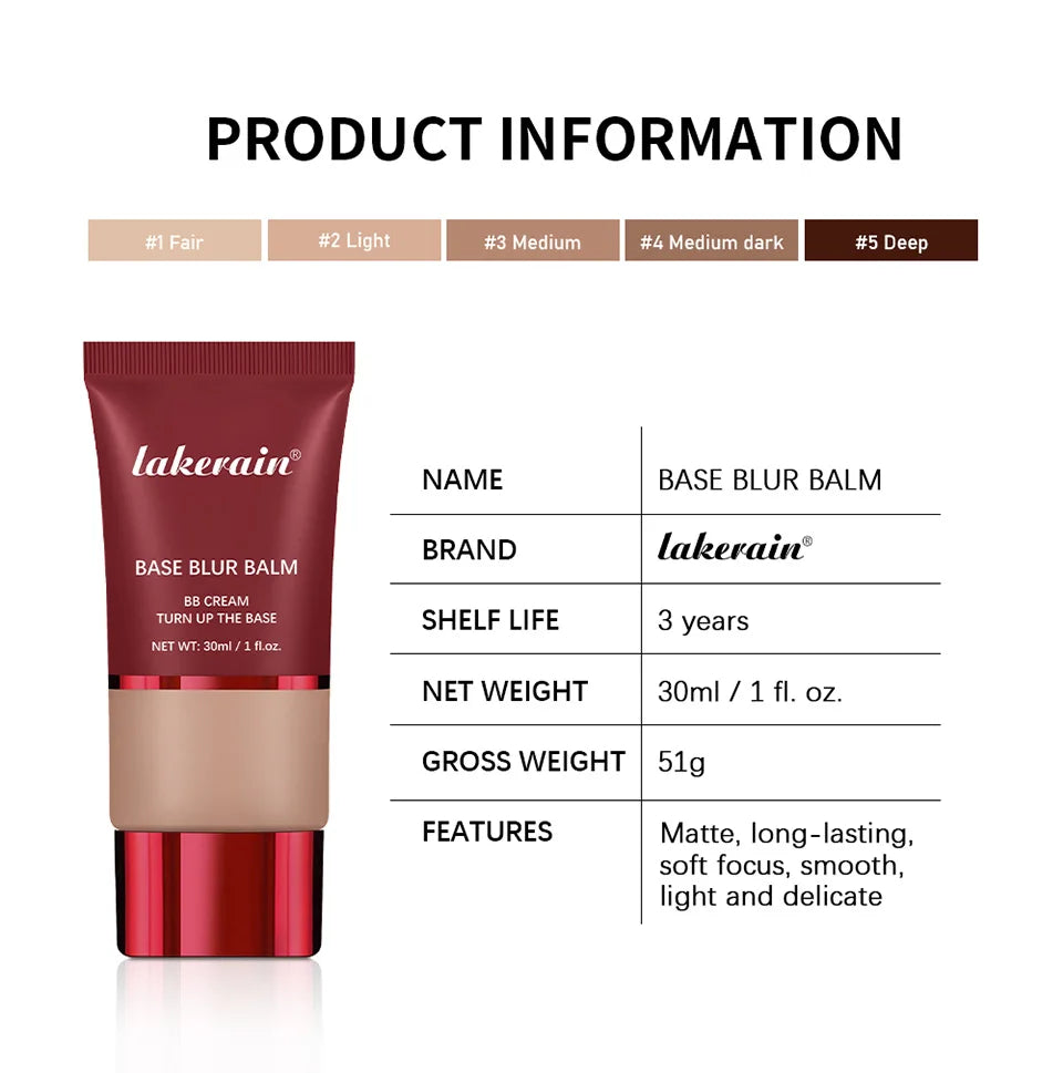 Matte Full Coverage Foundation Cream – Waterproof Long-Lasting Concealer Base