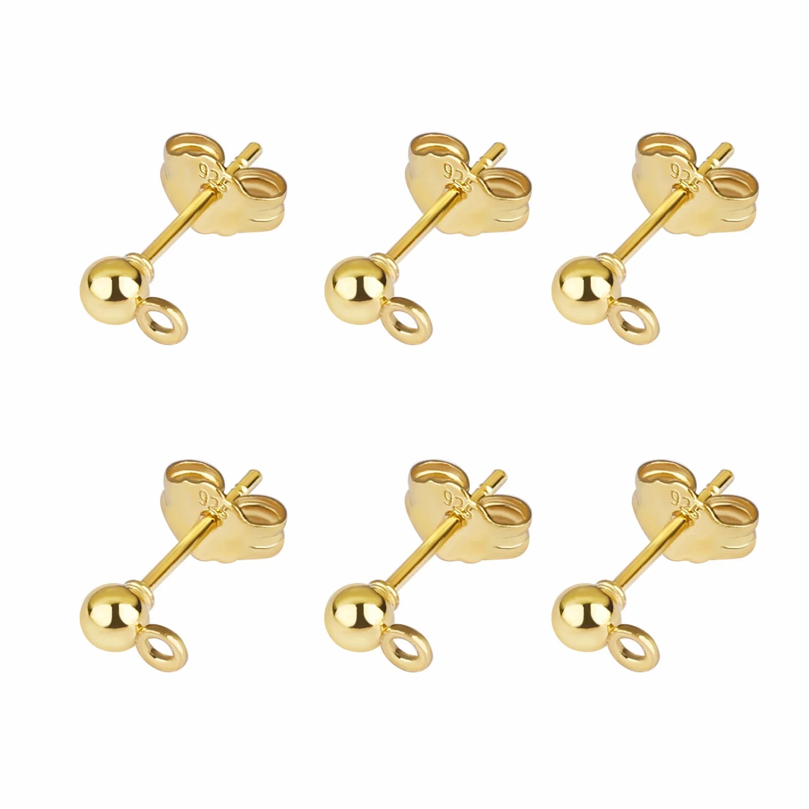 50pcs/Bag 925 Silver Stainless Steel Earring Studs Blank Post Base Pins With Earring Plug Findings Ear Back For Jewelry Making