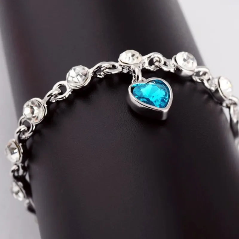 Crystal Love Bracelet – Romantic Korean Fashion Jewelry Women Gift