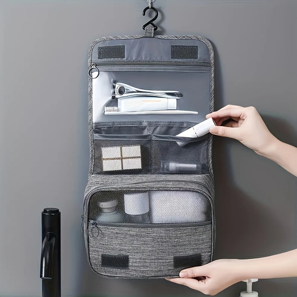 Oxford Zippered Cosmetic Organizer Bag – Travel Toiletry Makeup Pouch
