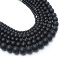 Natural Black Onyx Matte Round Beads – DIY Jewelry Making Bracelet Necklace 4-12mm