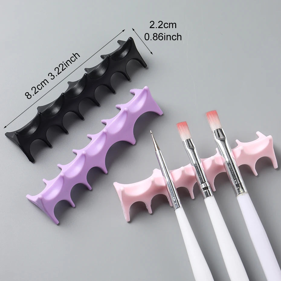 Soft Silicone Nail Pen Holder Brush Rack Shelf UV Gel Brush Display Stand Makeup Painting Pen Rest Organizer Stander Manicure
