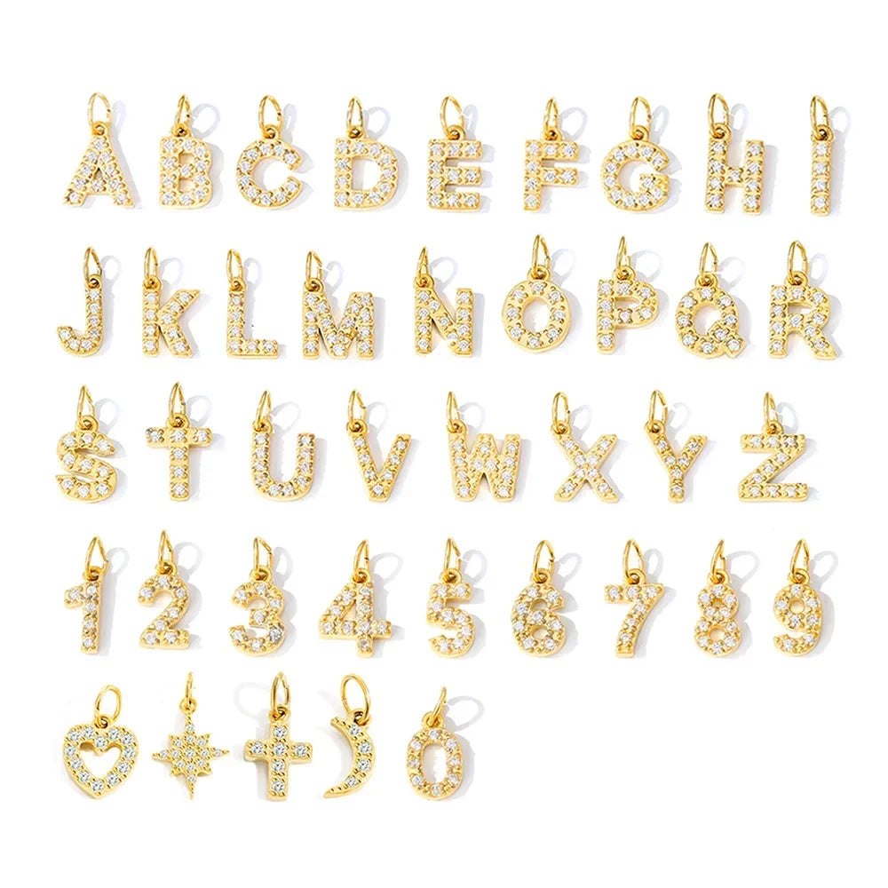 Gold Initial Letter Charm Pendant – Stainless Steel A-Z Personalized Necklace Gift