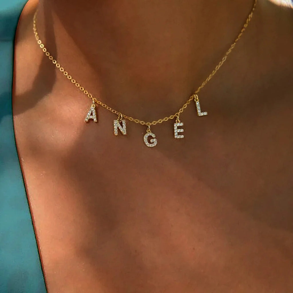 Personalized Initial Name Necklace – Stainless Steel Letter Pendant Women Gift