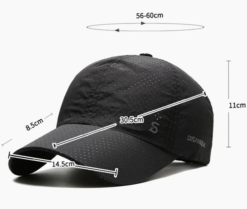 Men’s Quick-Dry Baseball Cap – Breathable Outdoor Running Summer Sun Hat
