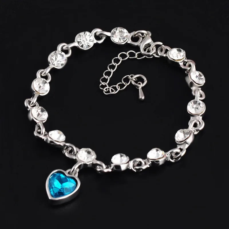 Crystal Love Bracelet – Romantic Korean Fashion Jewelry Women Gift