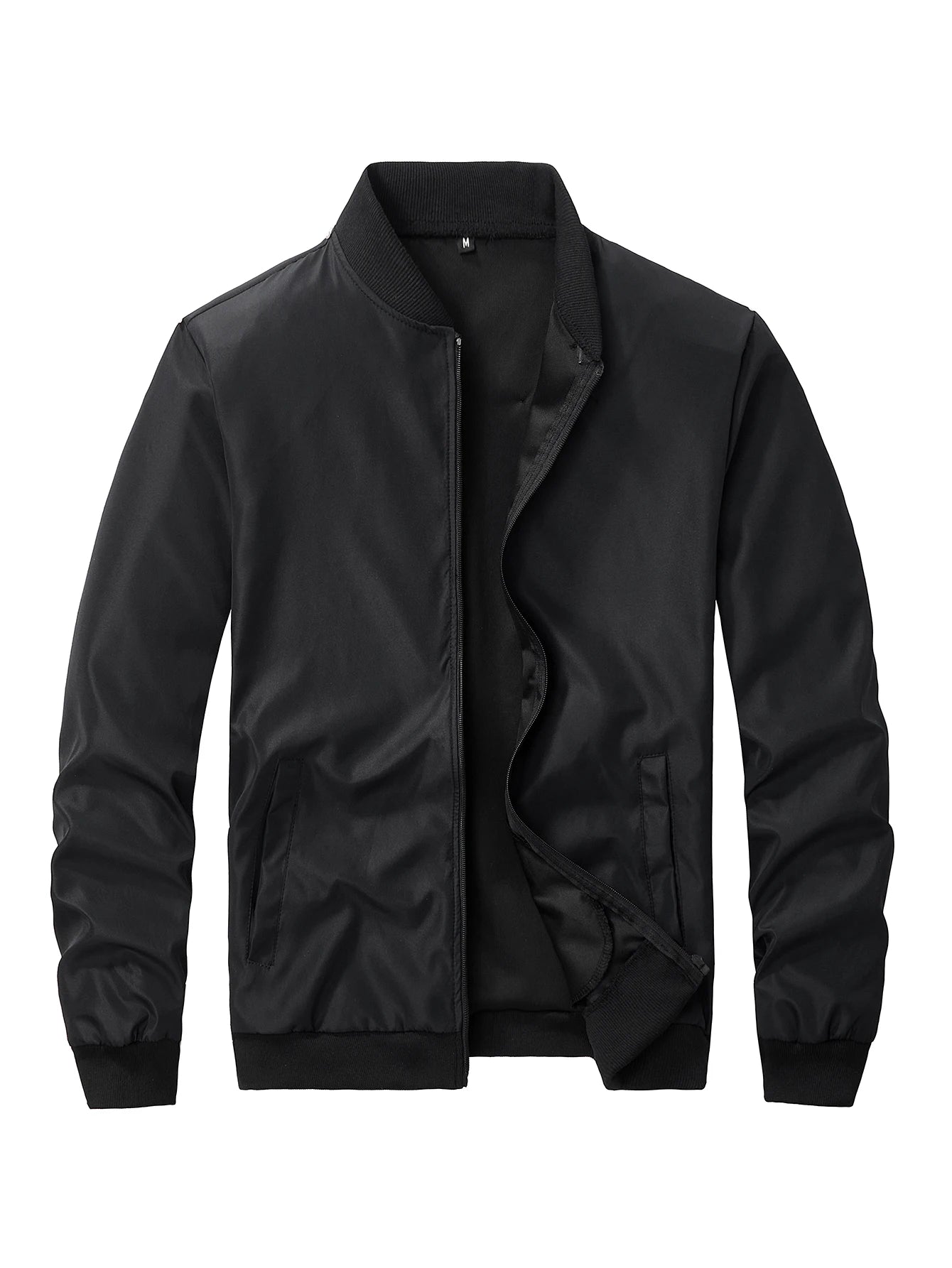 Men's Baseball Collar Casual Jacket – Short Loose Solid Color Thin Coat