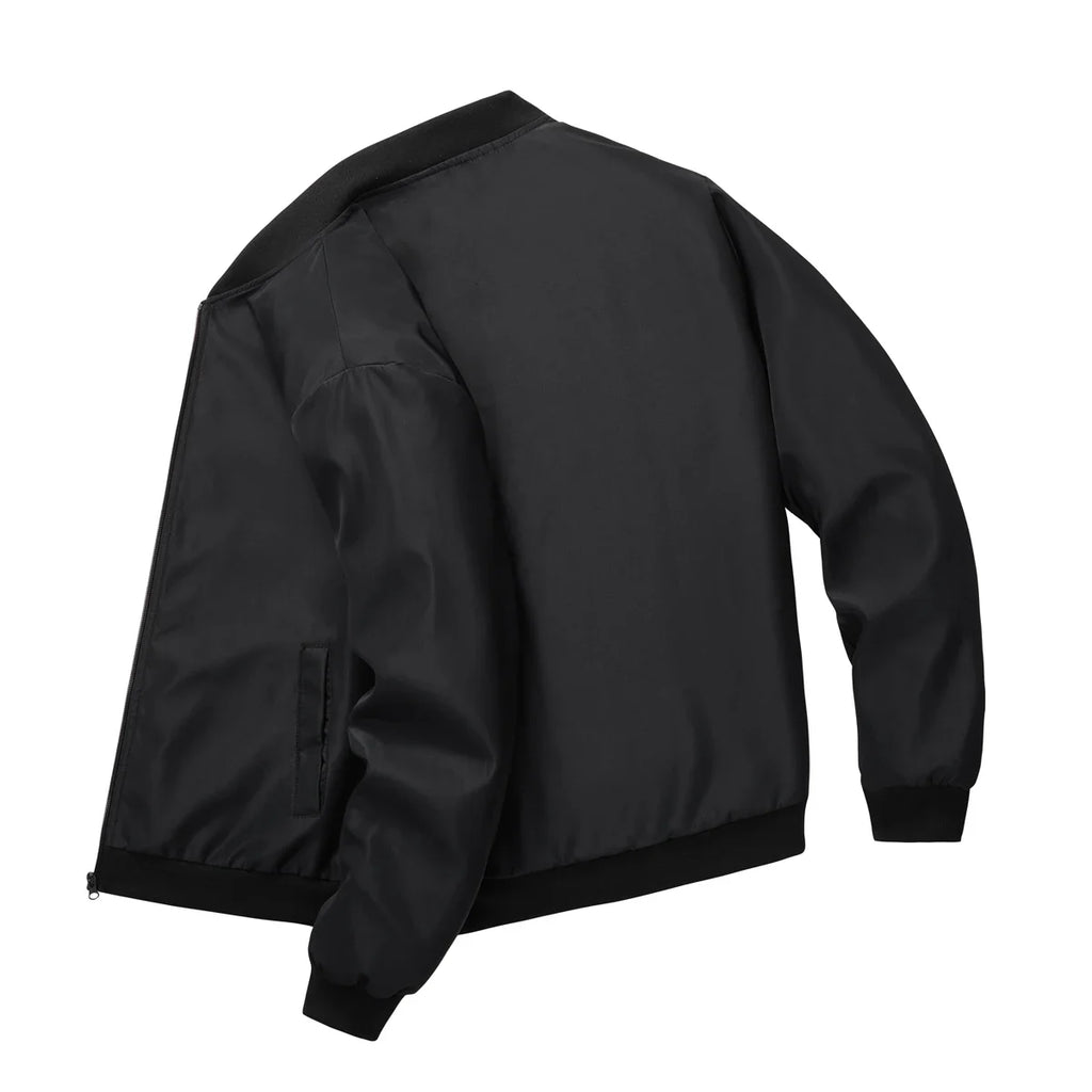 Men's Baseball Collar Casual Jacket – Short Loose Solid Color Thin Coat