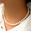 Classic White Pearl Choker Necklace – Vintage Handmade Wedding Beaded Jewelry