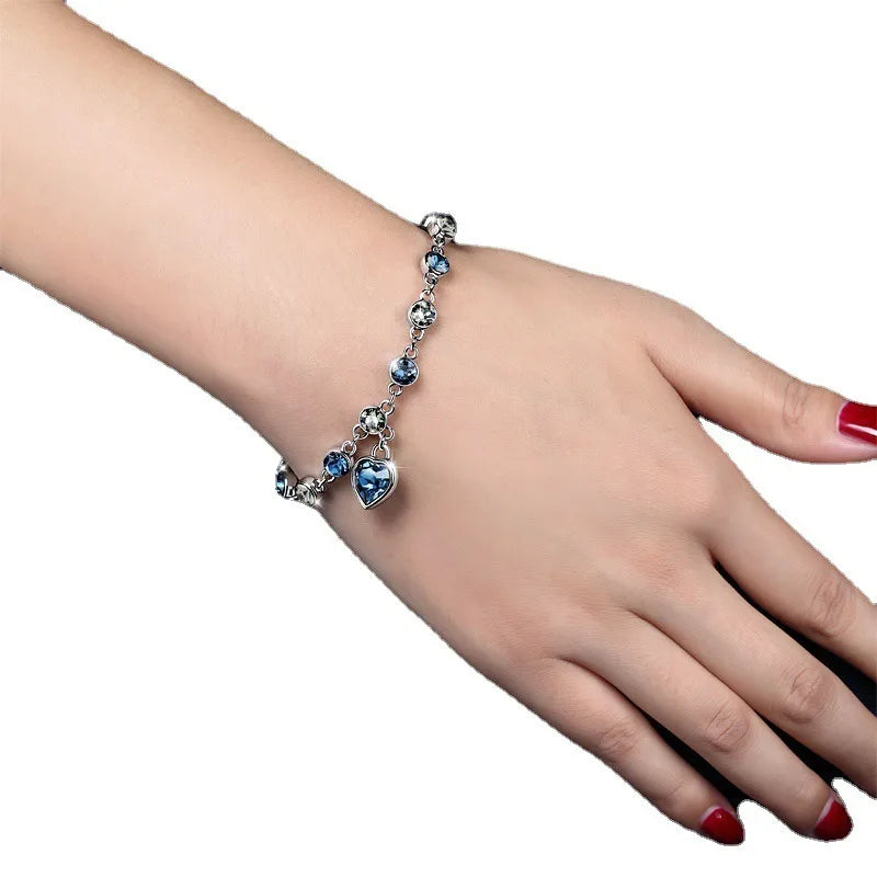 Crystal Love Bracelet – Romantic Korean Fashion Jewelry Women Gift