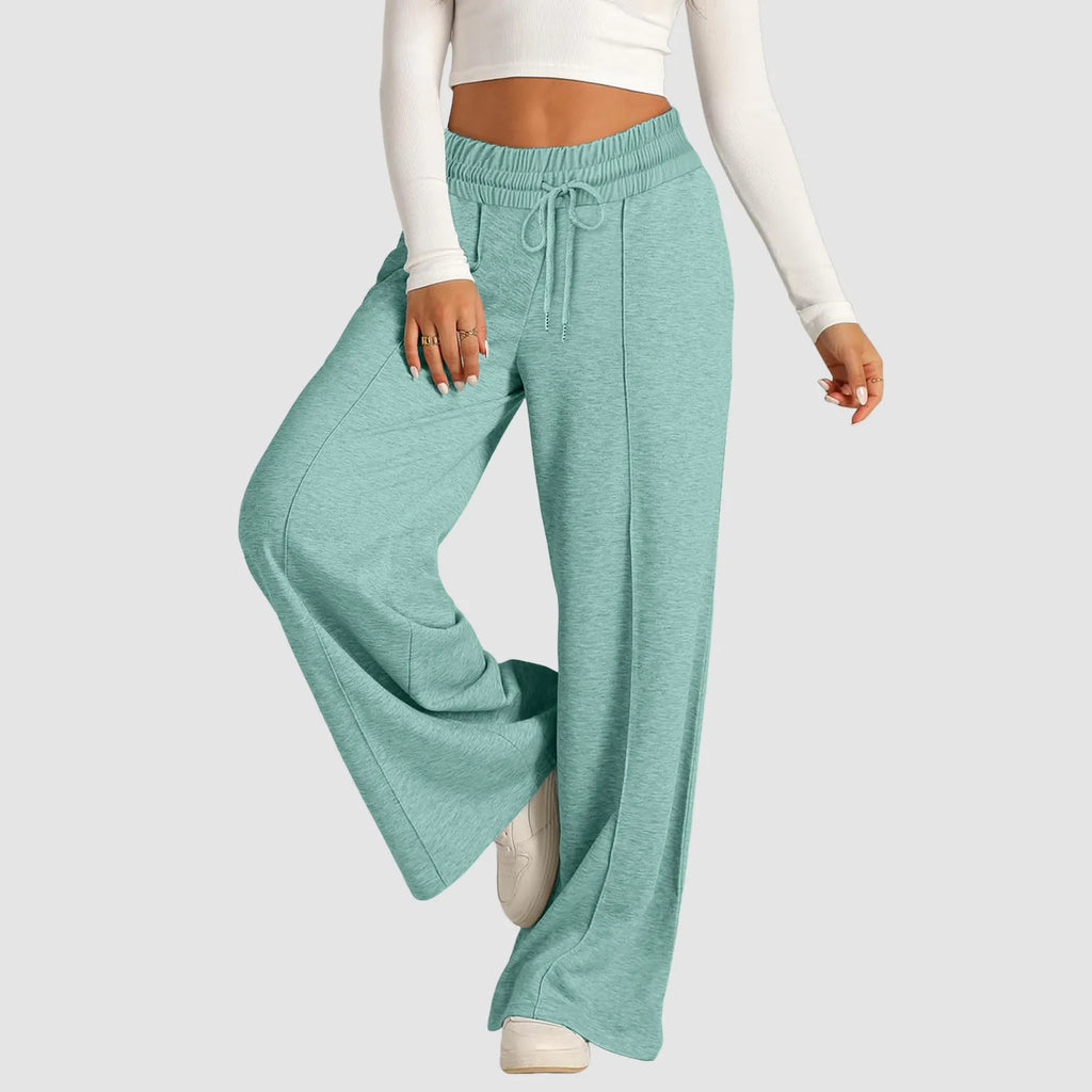 Women’s Casual Wide Leg Tie Jogger Pants – Loose Palazzo Spaghetti Strap Sweatpants