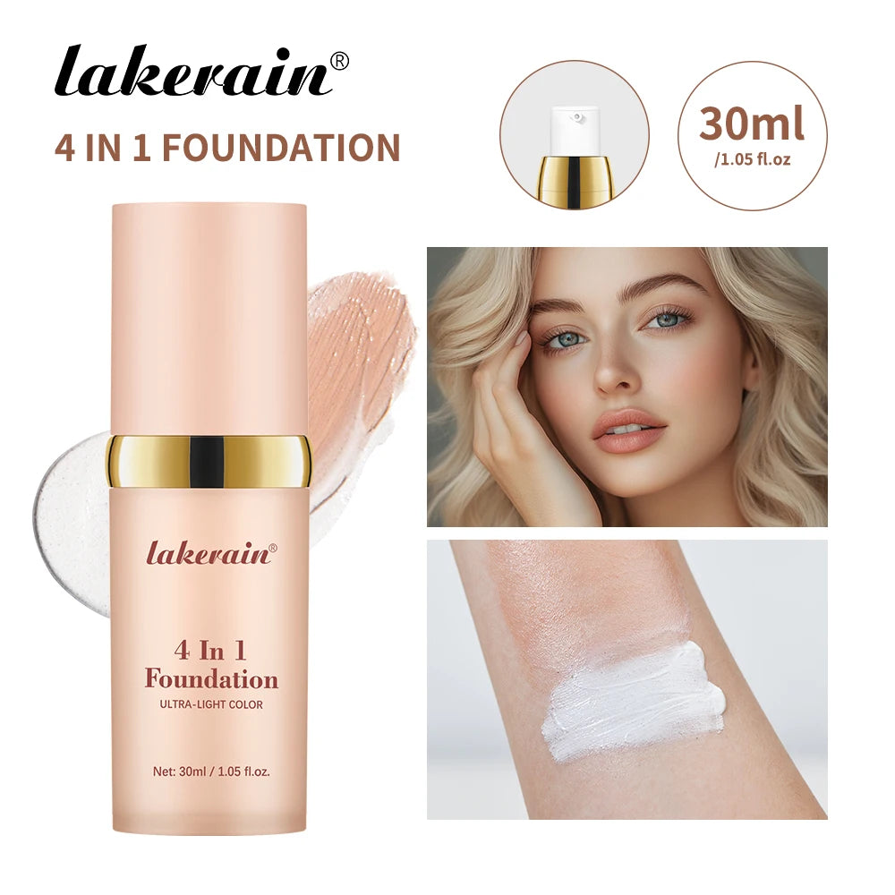 4-in-1 SPF30 Full Coverage Foundation – Waterproof Hydrating Concealer Skin Tone