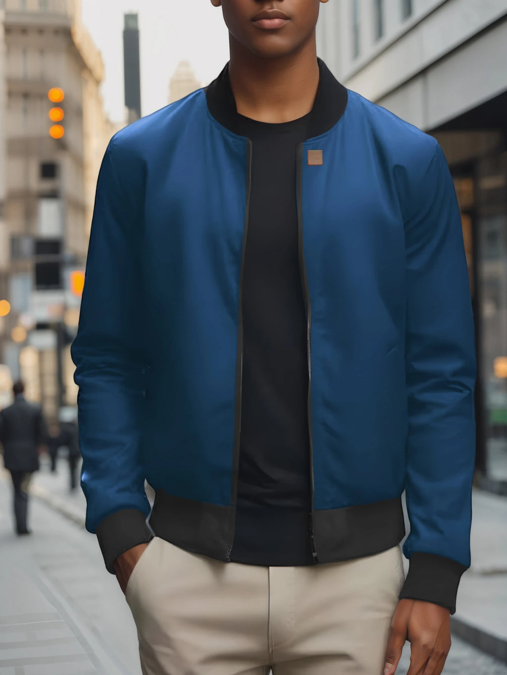 Men's Baseball Collar Casual Jacket – Short Loose Solid Color Thin Coat