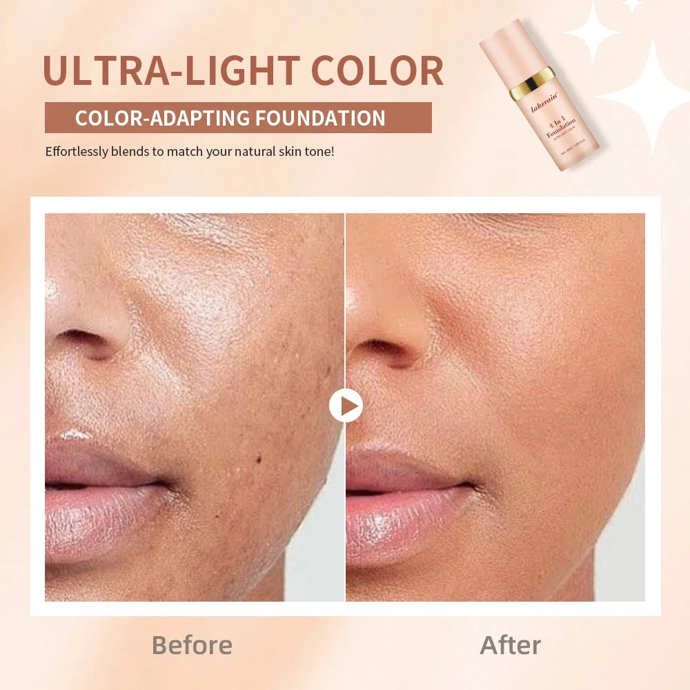 4-in-1 SPF30 Full Coverage Foundation – Waterproof Hydrating Concealer Skin Tone