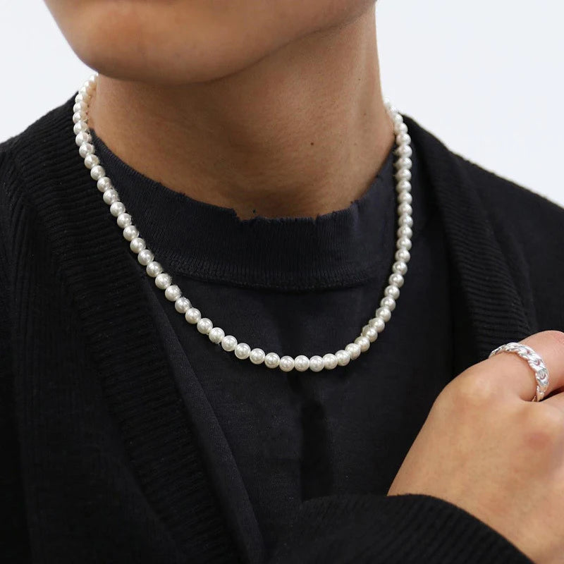 Classic White Pearl Choker Necklace – Vintage Handmade Wedding Beaded Jewelry