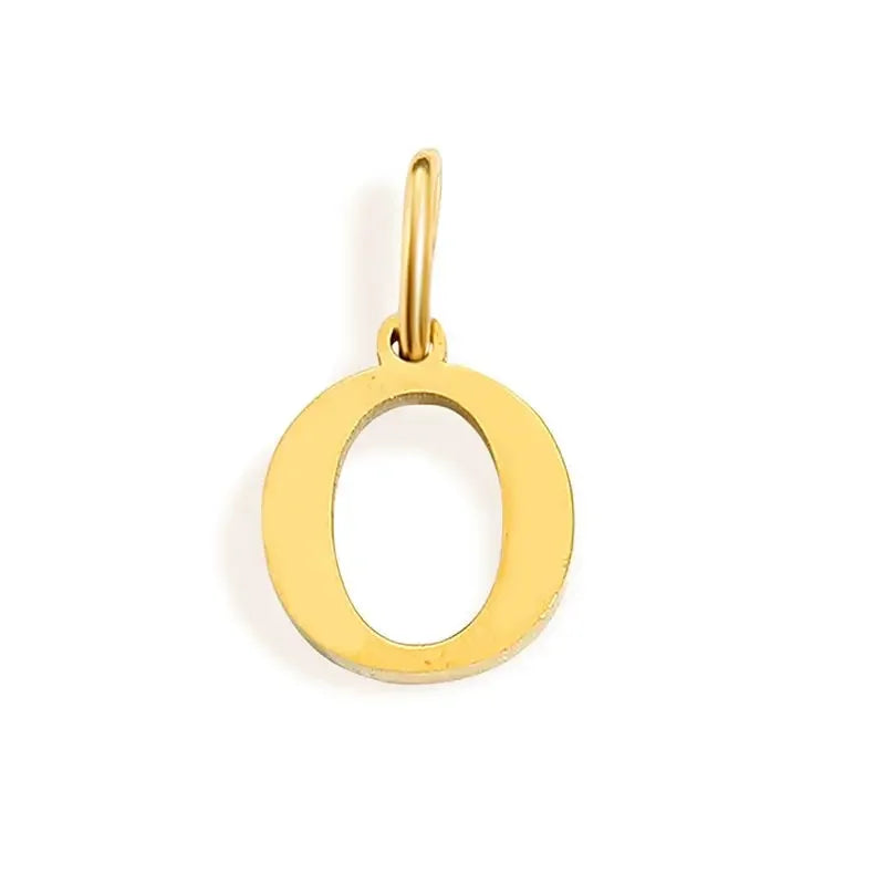 Gold Initial Letter Charm Pendant – Stainless Steel A-Z Personalized Necklace Gift