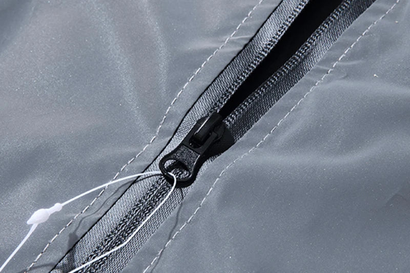 Men's Night Reflective Windbreaker – Waterproof Hip Hop Hooded Zip Jacket