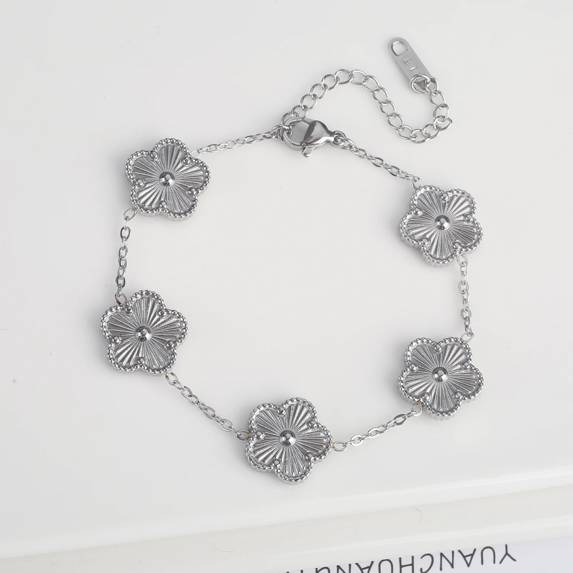 Five Leaf Clover Stainless Steel Bracelet – Shell Flower Women Party Jewelry Gift