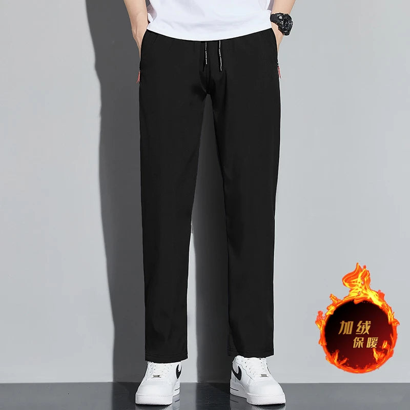 Men’s Slim Fit Stretch Jogger Pants – Elastic Waist Business Casual Korean Style