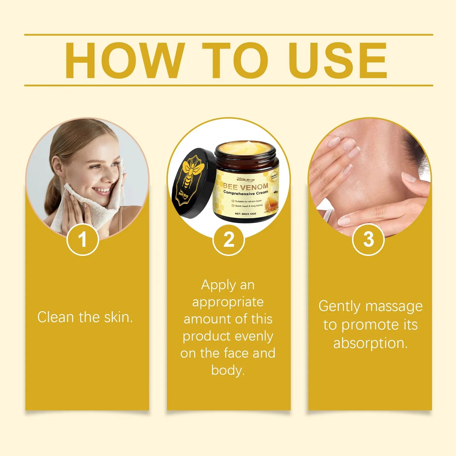 Bee Venom Brightening Body Cream – Deep Moisturizing Nourishing Skin Care Lotion