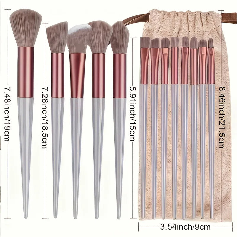 13-Piece Ultra-Soft Makeup Brush Set – Foundation Blush Eyeshadow Holiday Gift