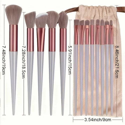 13-Piece Ultra-Soft Makeup Brush Set – Foundation Blush Eyeshadow Holiday Gift