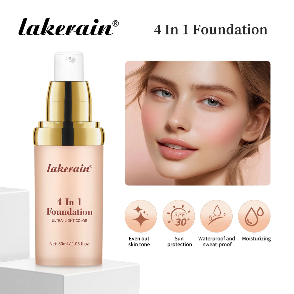 4-in-1 SPF30 Full Coverage Foundation – Waterproof Hydrating Concealer Skin Tone