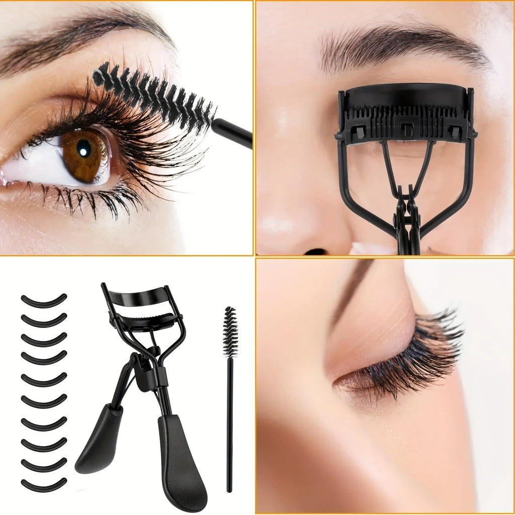 Eyelash Curler Set with Replacement Pads – Lash Wands Tweezers 7–15 Piece Kit