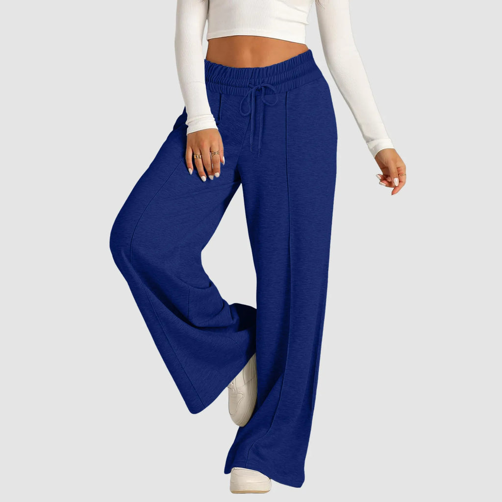 Women’s Casual Wide Leg Tie Jogger Pants – Loose Palazzo Spaghetti Strap Sweatpants