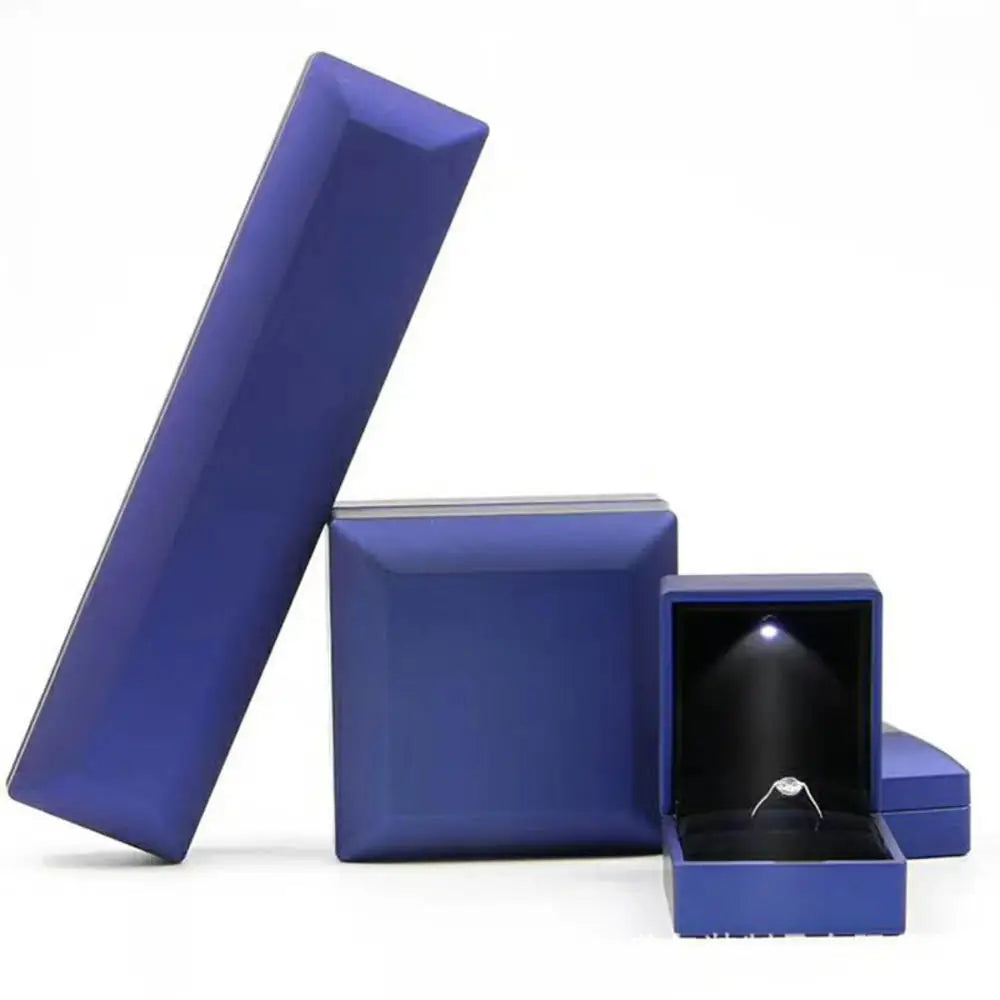 LED Luxury Velvet Jewelry Ring Box – Proposal Engagement Wedding Gift Display