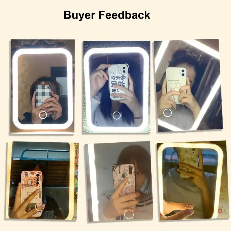 LED Lighted Vanity Makeup Mirror – Smart Desktop Dressing Table Illuminated Mirror