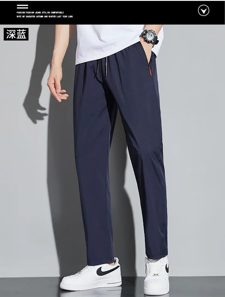 Men’s Slim Fit Stretch Jogger Pants – Elastic Waist Business Casual Korean Style