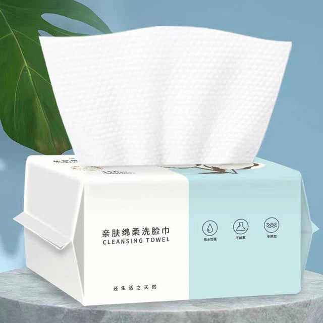 100-Count Disposable Cotton Face Towel – Soft Reusable Makeup Remover Pads
