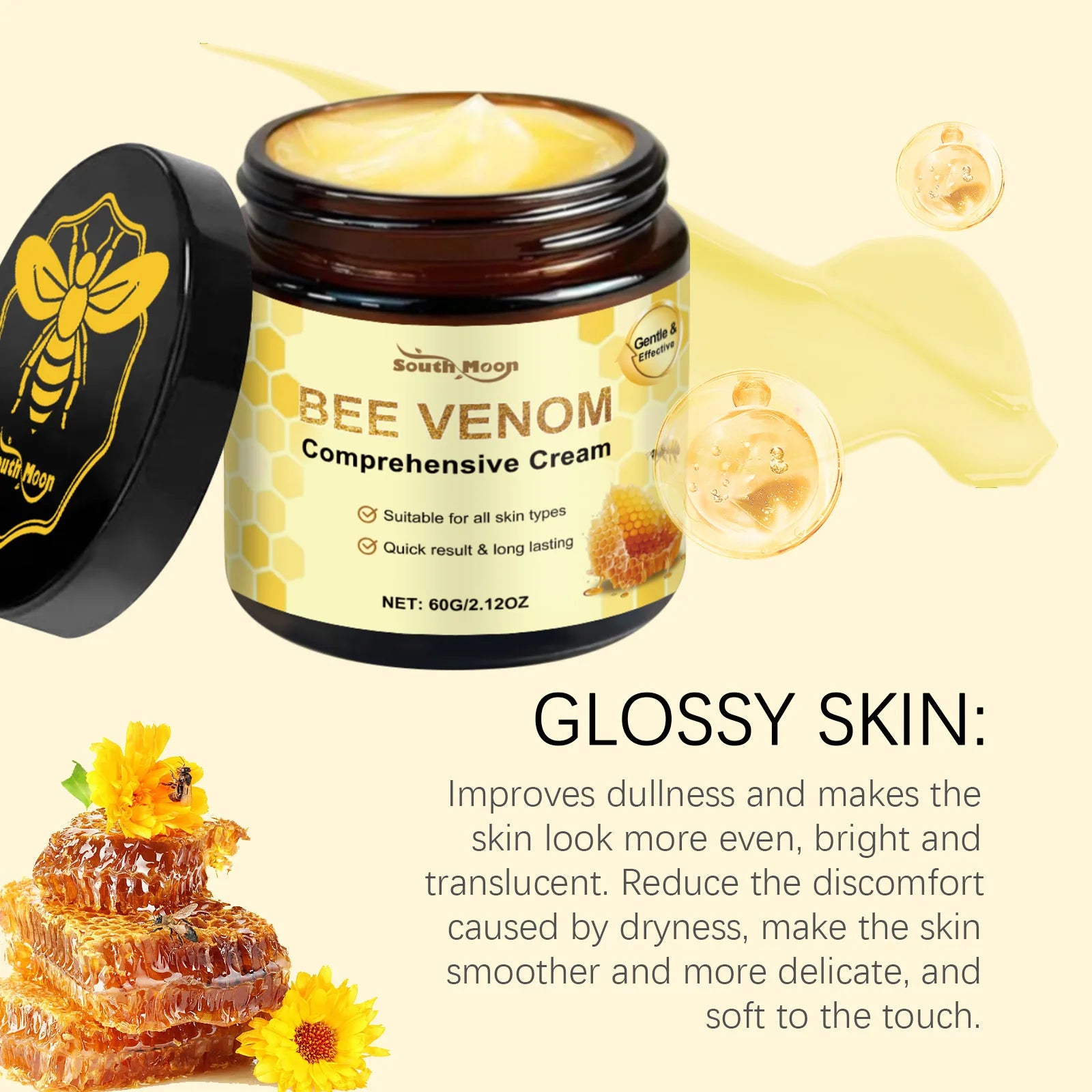 Bee Venom Brightening Body Cream – Deep Moisturizing Nourishing Skin Care Lotion