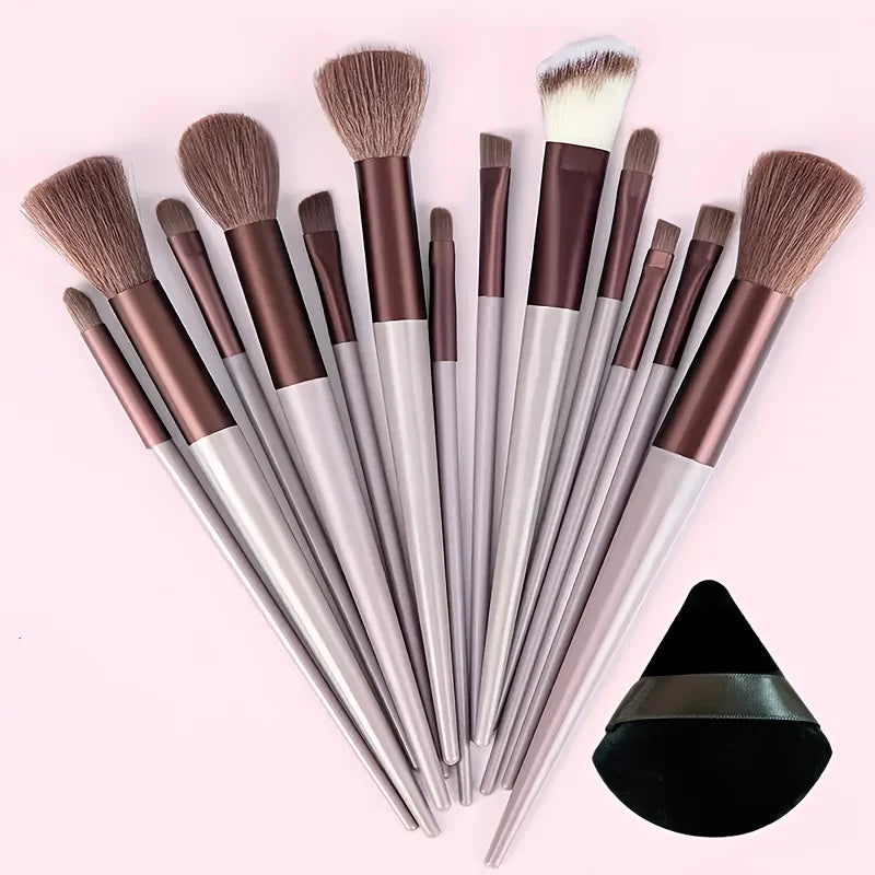 13-Piece Ultra-Soft Makeup Brush Set – Foundation Blush Eyeshadow Holiday Gift